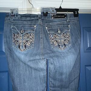 L.A. Idol Bling Straight Leg Jeans Size 15